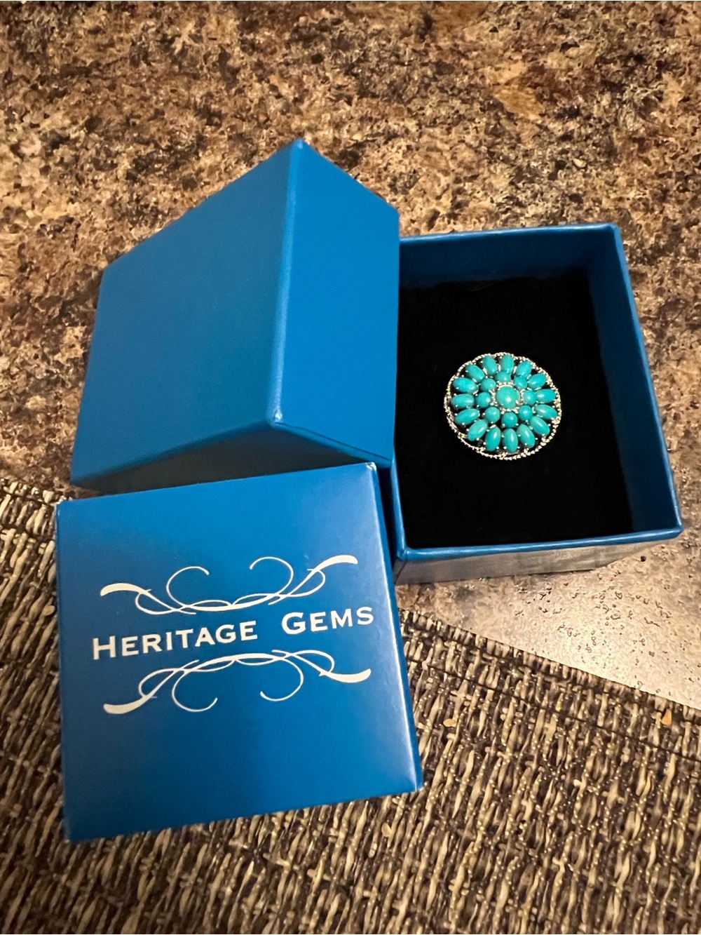 Turquoise and sterling silver ring Heritage Gems